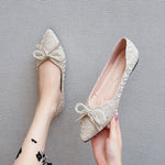 BelifiPointed Toe Bow Pearl Women's Shoes