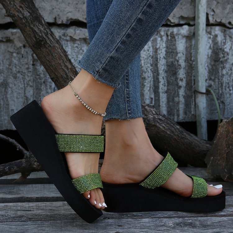 Belifi Fashion Versatile Slope Heel Slippers