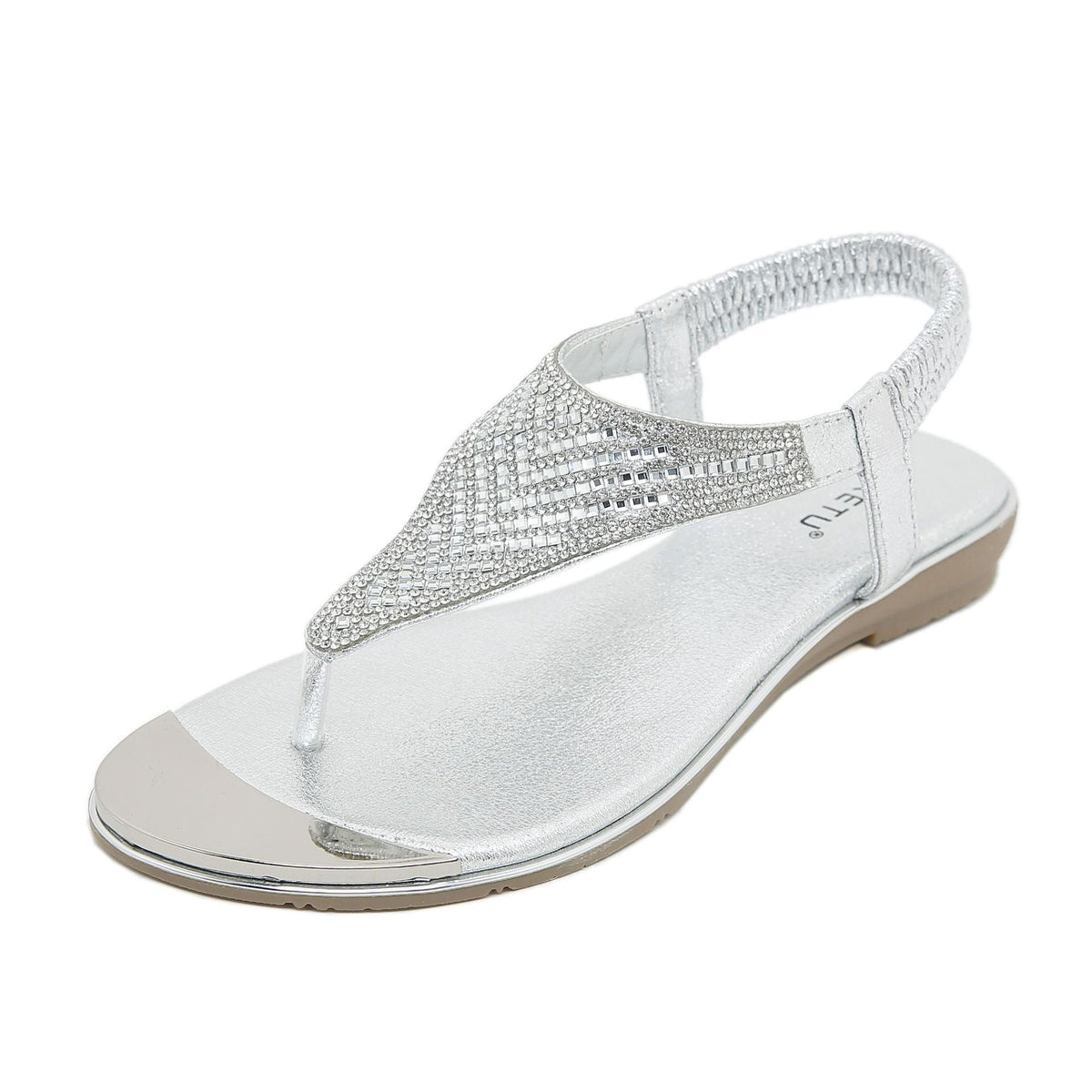 Belifi Flat-bottomed Rhinestones Comfortably Sandals