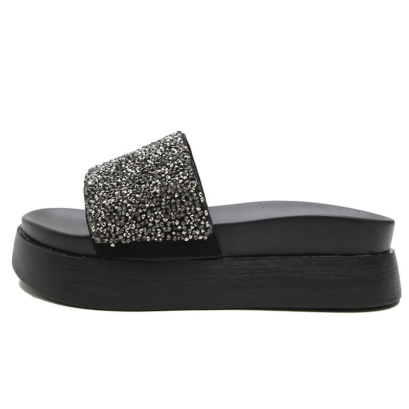 Belifi Thick Sole Stylish Sparkling Slippers