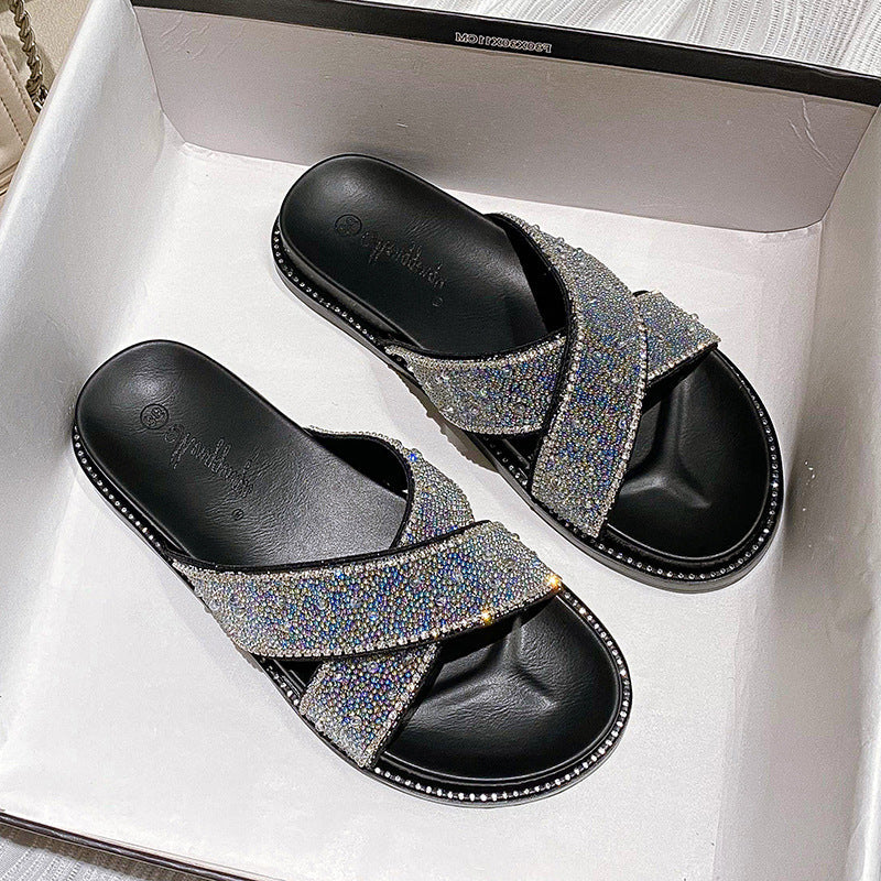 Belifi Rhinestone Fashion Slippers