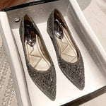 flat wedding shoes Rhinestone Flat Bling diamonds bridal shoes silver Beach Bohemian shoes