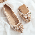 Belifi Rhinestone Flats Casual Comfort Dressy Flats For Wedding Fox Slippers CF307