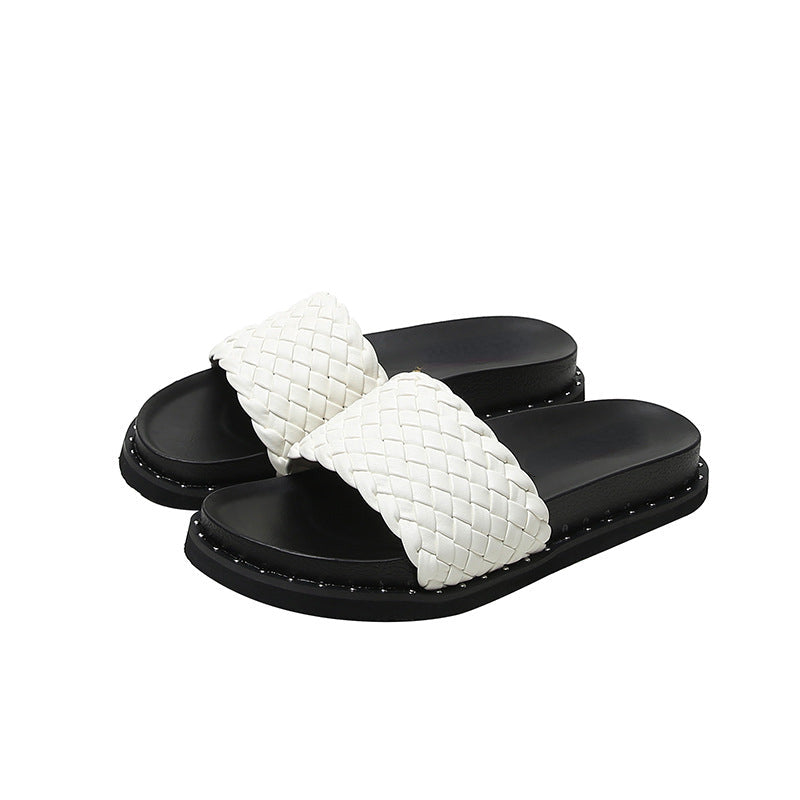 Belifi Comfortable Woven Flat Slippers