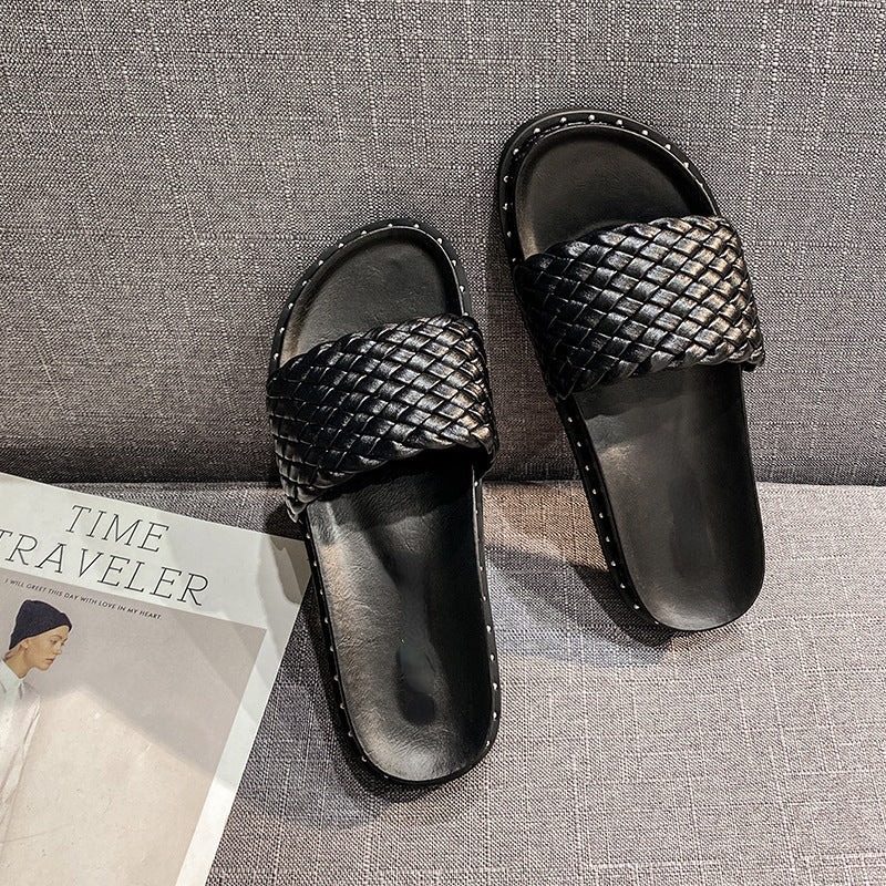 Belifi Comfortable Woven Flat Slippers