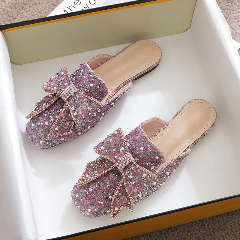 Belifi Fashion Flat Rhinestone Sandals