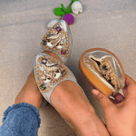 Belifi Rhinestone Flats Casual Comfort Dressy Flats For Wedding Fox Slippers CF305