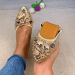 Belifi Rhinestone Flats Casual Comfort Dressy Flats For Wedding Fox Slippers CF305