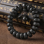 Tibetan Protection Bracelet with Lightning Strike Wood