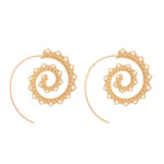 Spiral Hippie Hoops - Large Statement Earrings