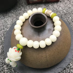 Bodhi Lotus Mala Necklace Bracelet - White Jade for Spiritual Harmony
