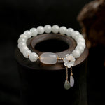 Natural White Jade Bracelet - Symbol of Luck