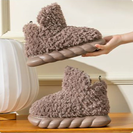 Belifi Winter velvet waterproof home indoor and outdoor high-top cotton slippers