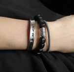 Tibetan Mantra Cuff Bracelet with Heart Sutra - Silver