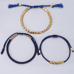 Tibetan Copper Beads Healing Bracelet Set - 3 PCS for Protection & Luck