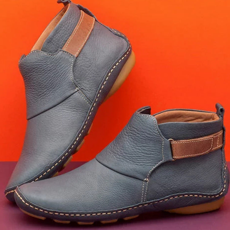 Belifi Winter Fashion Women's Velcro Flat Ankle Martin Boots
