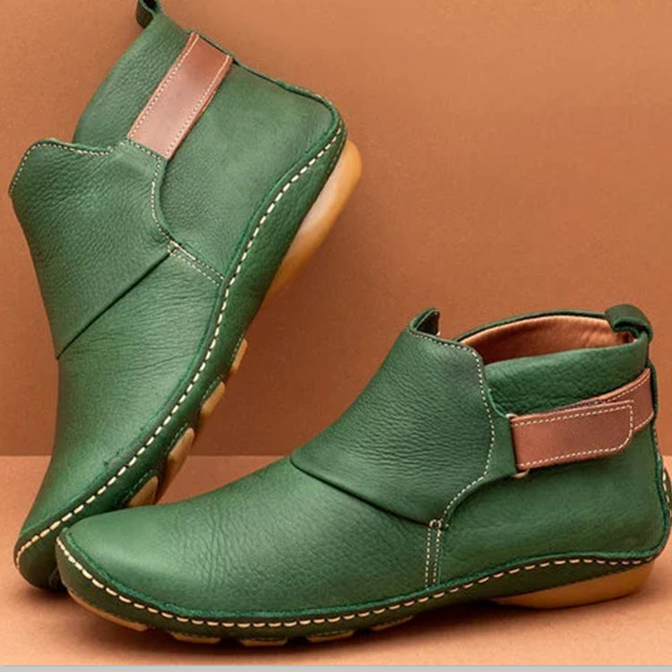 Belifi Winter Fashion Women's Velcro Flat Ankle Martin Boots