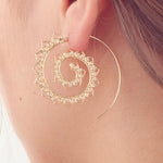 Spiral Hippie Hoops - Large Statement Earrings