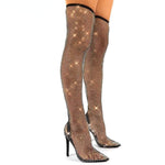 Bling Rhinestone Mesh Pointed toe Sandals Ankle Boots