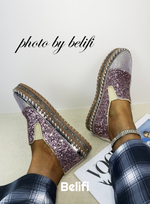 Belifi Starlight Stroll: Full Rhinestone Embellished Slip-On Shoes