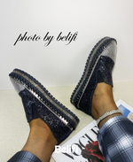 Belifi Starlight Stroll: Full Rhinestone Embellished Slip-On Shoes