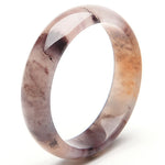 Buddha Stones Bangle Bracelet - Purple Jade for Happiness & Protection