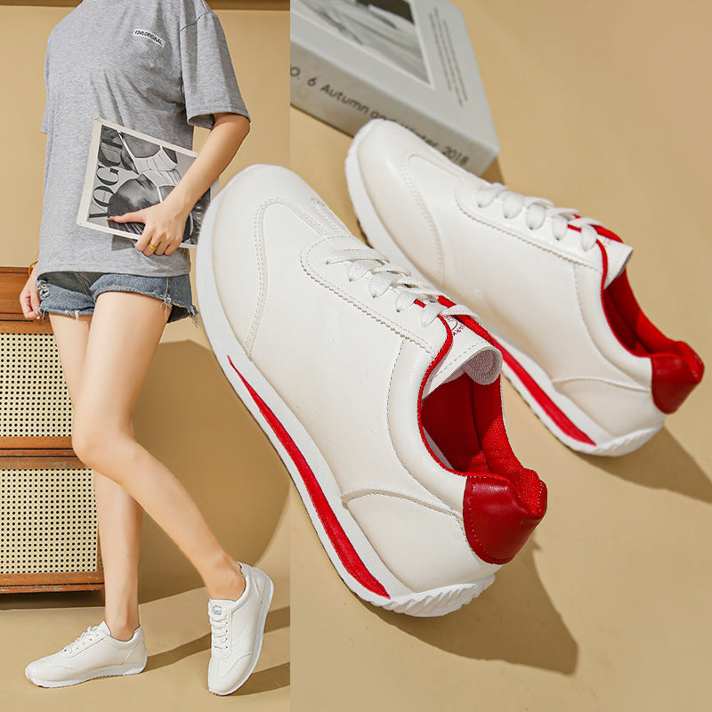 stylish color-blocked sports low-top lace-up casual shoes