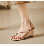 Belifi Wedge Heel Stylish Simple Sandals