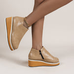 Belifi Women's Chelsea Boots with Thick Platform Wedge Heels