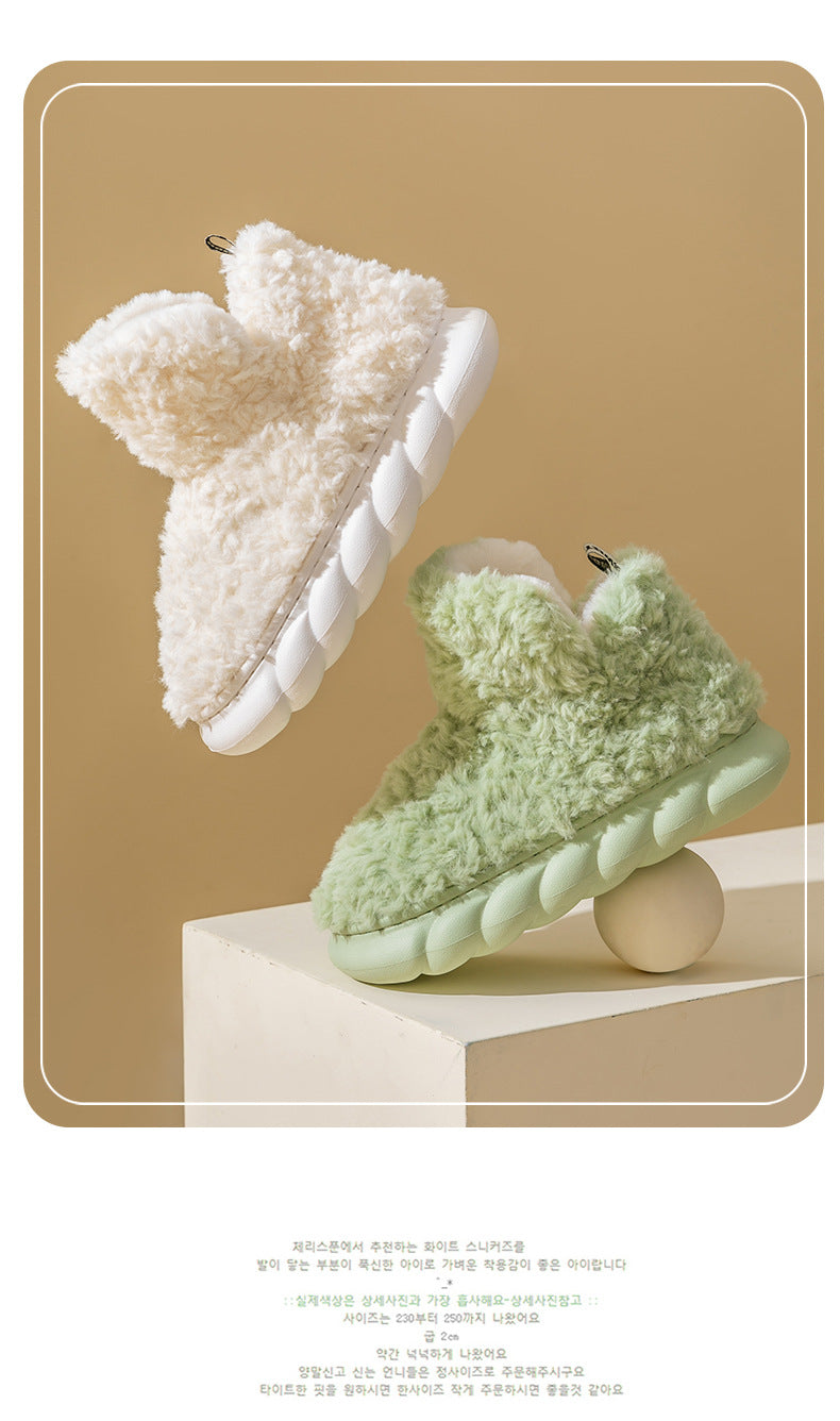 Belifi Winter velvet waterproof home indoor and outdoor high-top cotton slippers