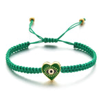 Devoted to Love - Evil Eye Heart Charm Red String Bracelet