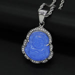 18K Gold Filled Laughing Buddha Jade Necklace - Luck Pendant Chain