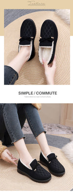 Belifi Winter Women's Casual Fleece-Lined Anti-slip Soft-Sole Cotton Shoes