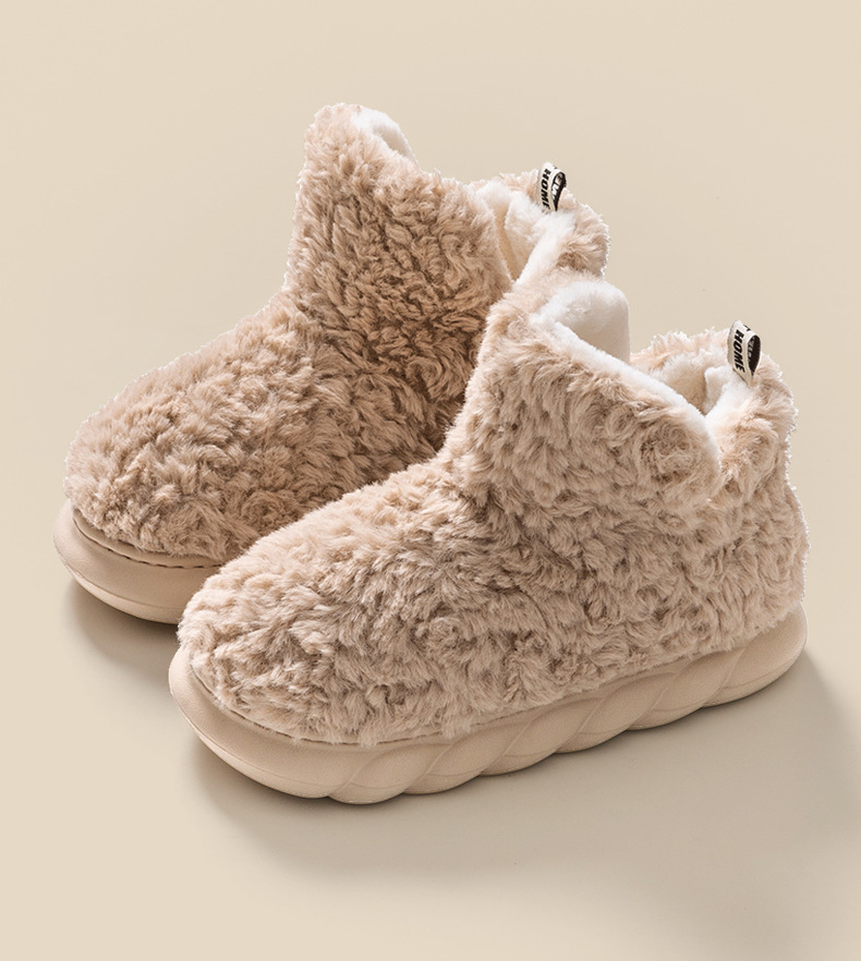Belifi Winter velvet waterproof home indoor and outdoor high-top cotton slippers
