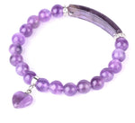 Natural Quartz Love Heart Bracelet for Emotional Healing