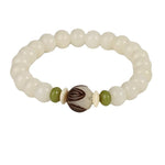 Bodhi Lotus Mala Necklace Bracelet - White Jade for Spiritual Harmony