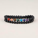 BLACK ONYX SEVEN CHAKRA ENERGY BRACELET