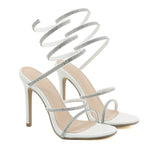 Belifi Rhinestone Slim High Heels Sandals
