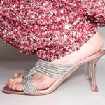 Bellifi Slim Heel Rhinestone Fashion Outwear Slippers