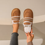 Belifi Winter Fleece-Lined Warm Comfortable Soft-Sole Cotton Shoes