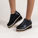 Belifi Women's Chelsea Boots with Thick Platform Wedge Heels