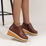 Belifi Women's Chelsea Boots with Thick Platform Wedge Heels