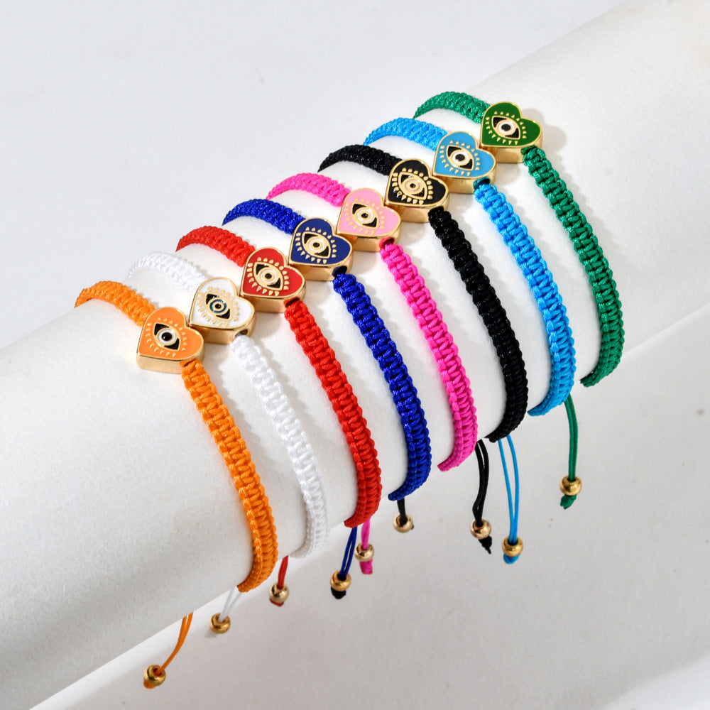 Devoted to Love - Evil Eye Heart Charm Red String Bracelet