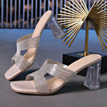 Belifi Square Transparent High-heeled Fashion Sandals