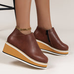 Belifi Women's Chelsea Boots with Thick Platform Wedge Heels