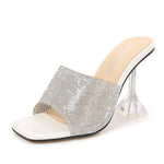 Belifi Rhinestone Square-toe Heeled Sandals