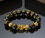 Feng Shui Bracelet - Pixiu Black Obsidian Bracelet for Wealth