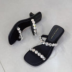 Belifi Drag-heeled Rhinestone Sandals