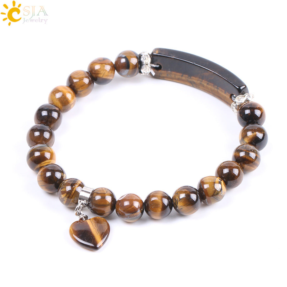 Natural Quartz Love Heart Bracelet for Emotional Healing