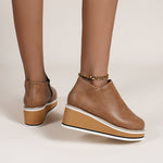 Belifi Women's Chelsea Boots with Thick Platform Wedge Heels